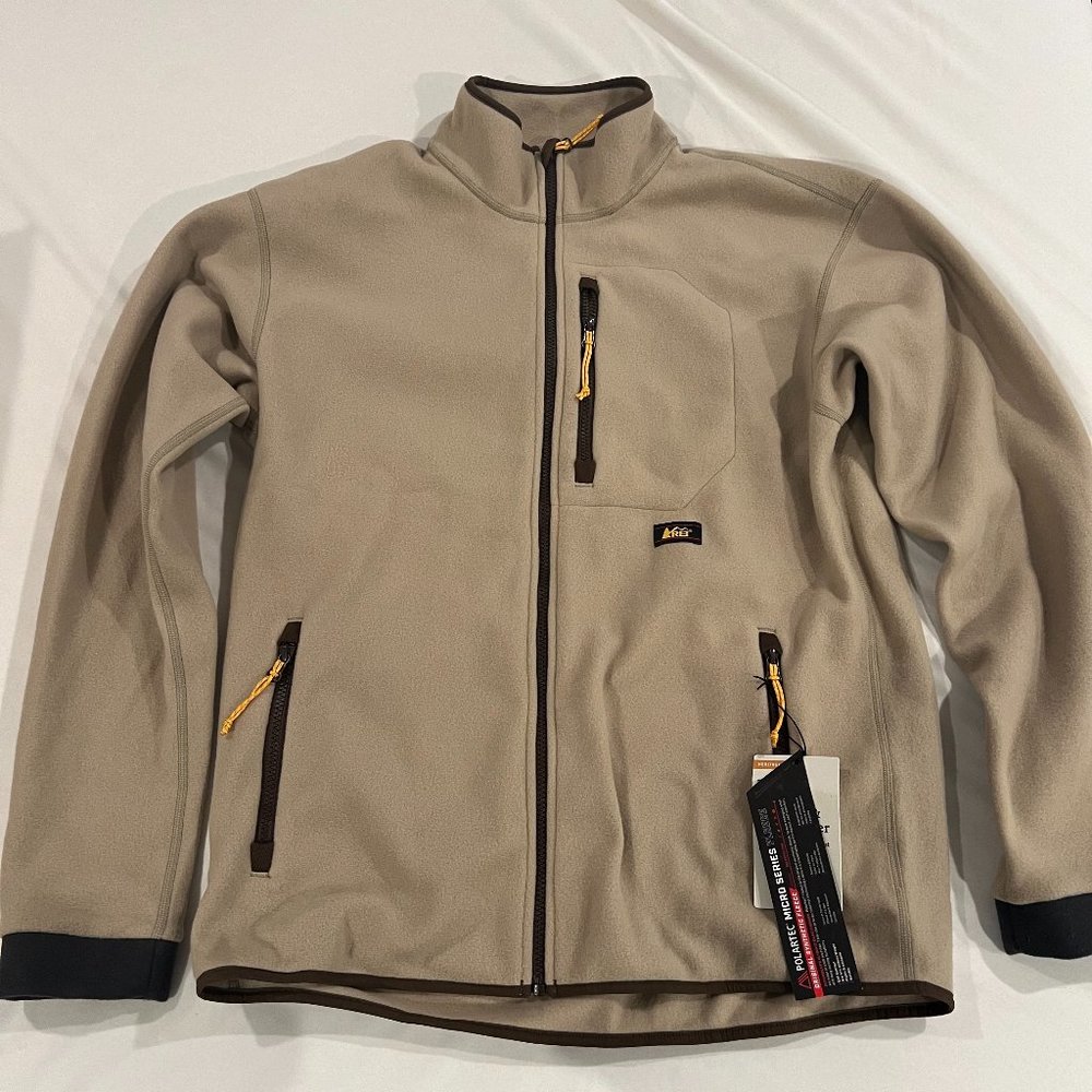 REI Polartec Fleece Jacket Tan Men's MTall NWT